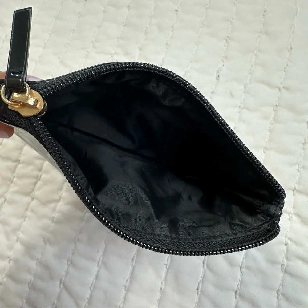 Victoria's Secret Black Pouch with Pink Text Cosmetic Bag - Picture 6 of 7